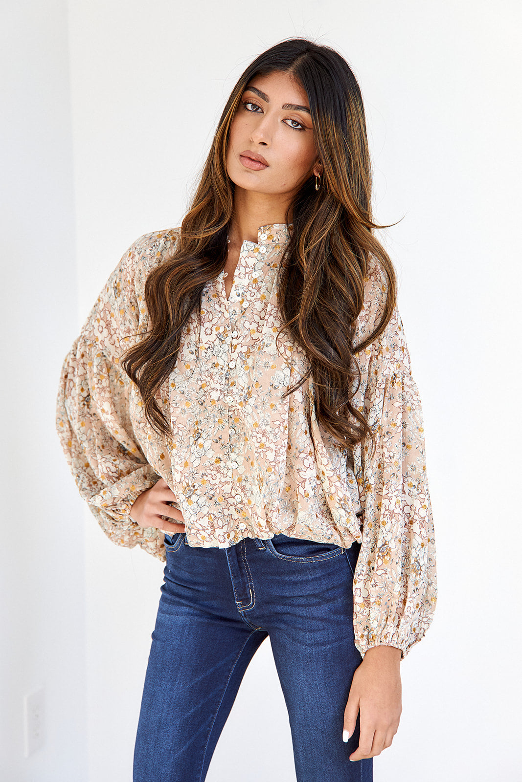 Barnie Floral Cropped Blouse