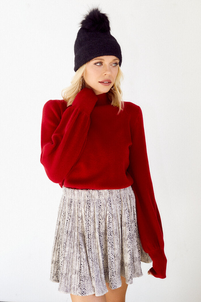 Sanne Pleated Snake Print Mini Skirt