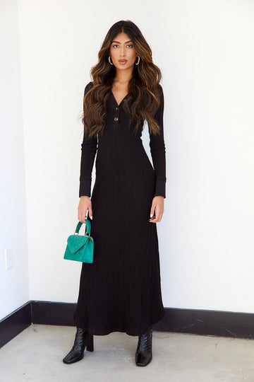 Grayes Rib Knit Maxi Dress