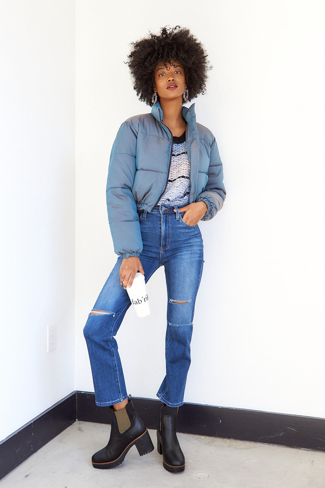 Galaxy Cropped Puffer Jacket