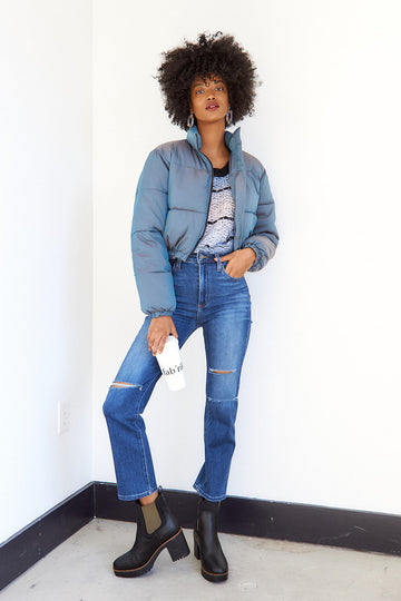 Galaxy Cropped Puffer Jacket