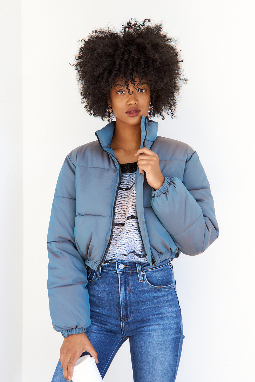 Galaxy Cropped Puffer Jacket