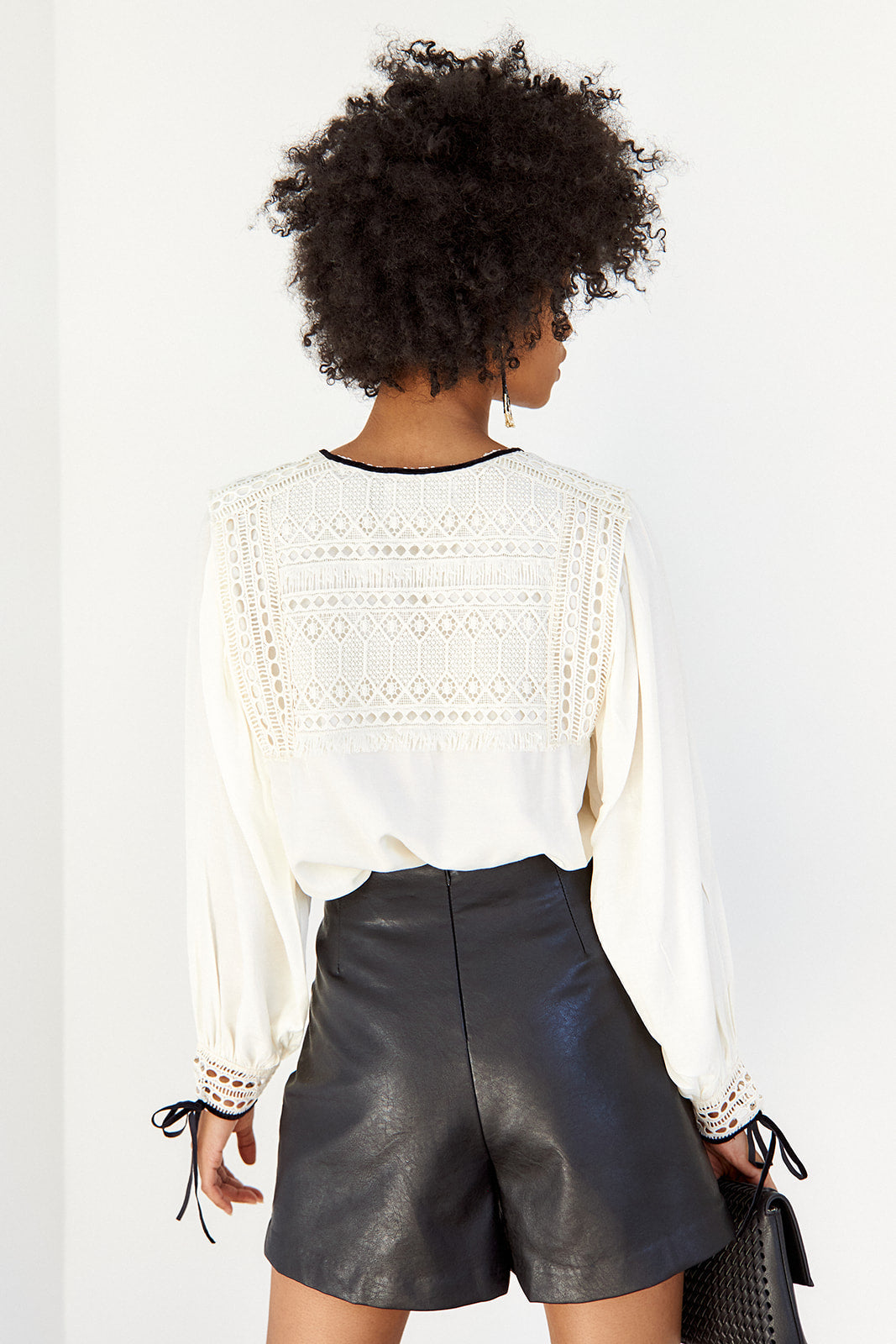 Montie Twist Detail Faux Leather Skirt