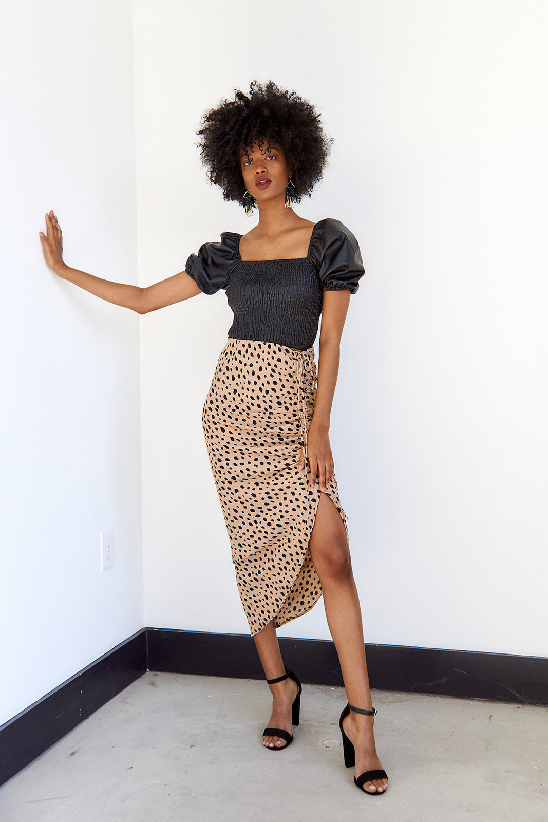 Chasey Cheetah Print Midi Skirt