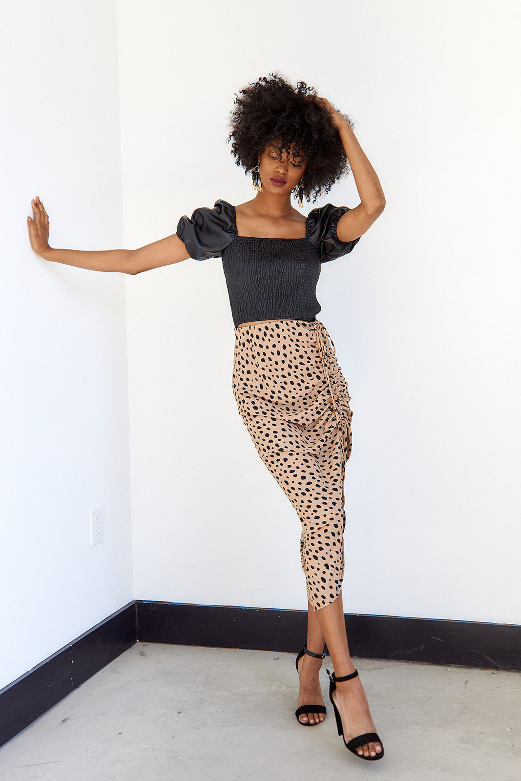 Vava Smocked Leather Top