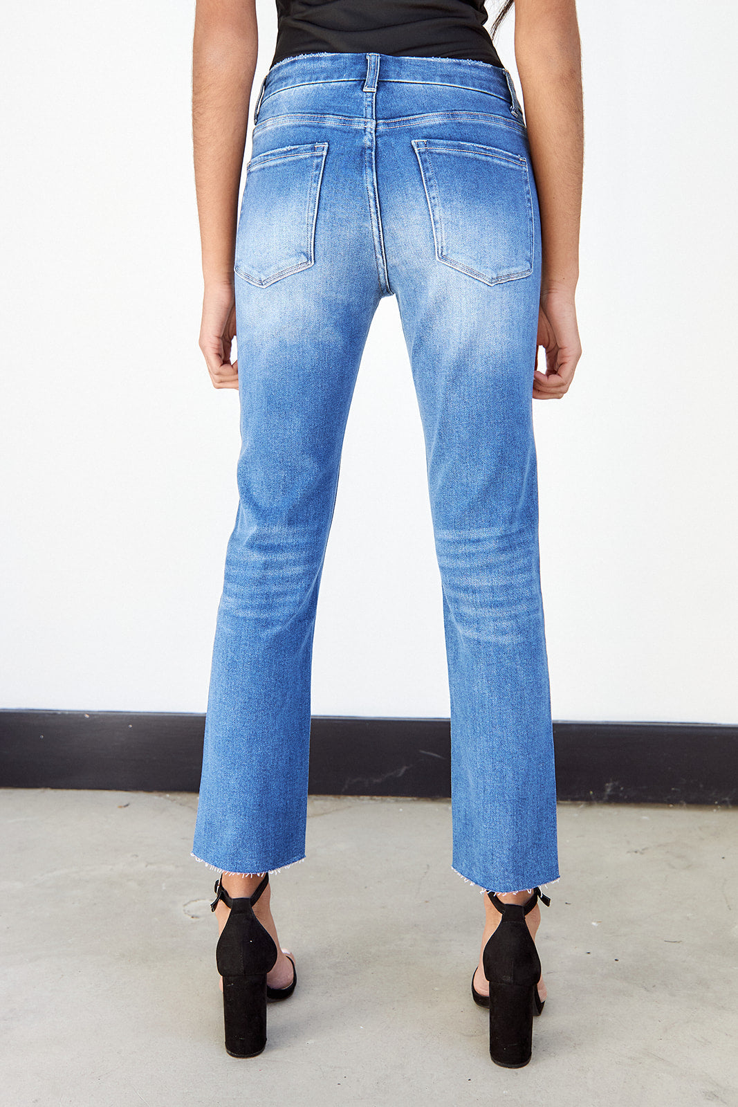Lorenzo High Rise Slim Straight Crop Jeans