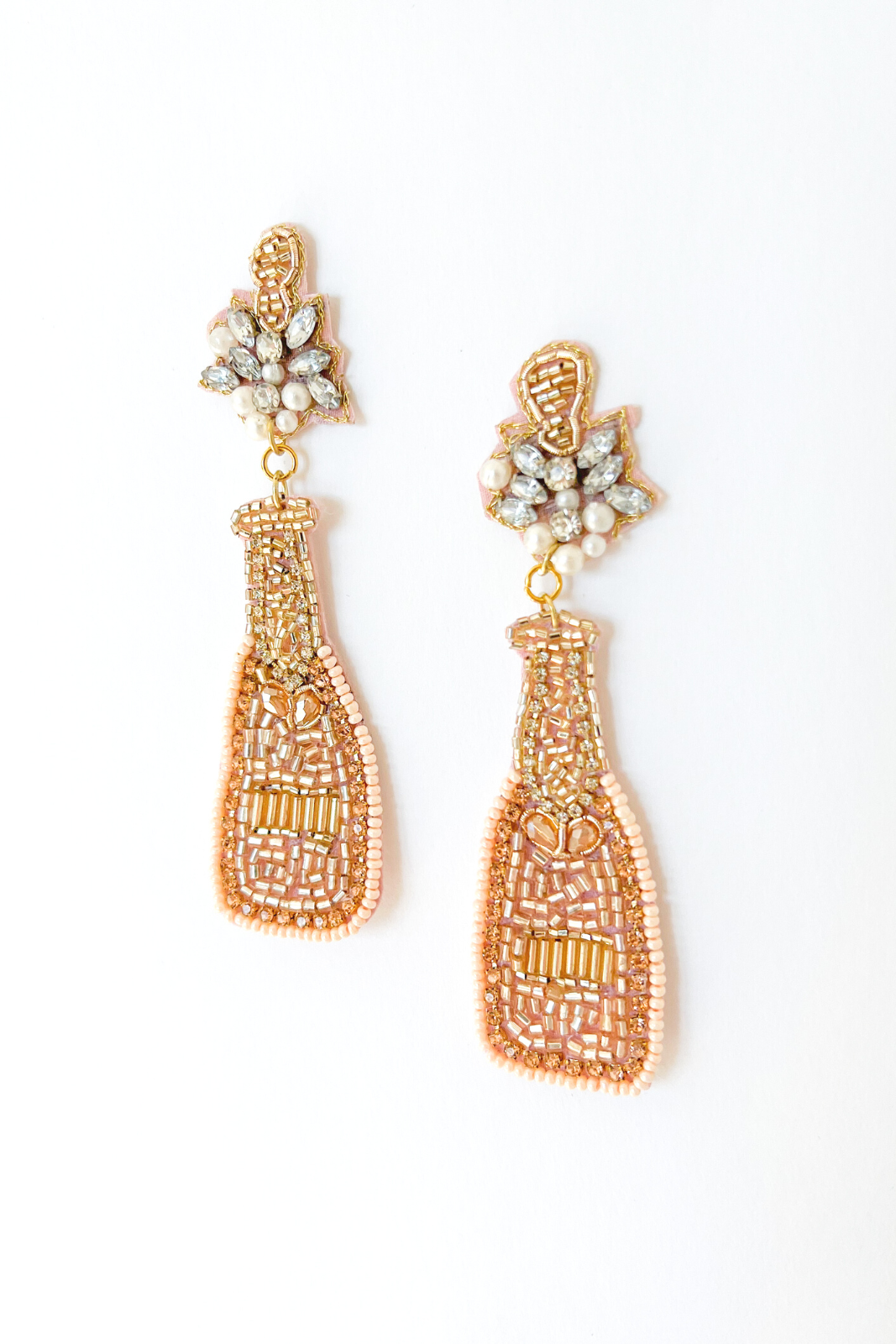 Juliana Beaded Champagne Bottle Earrings