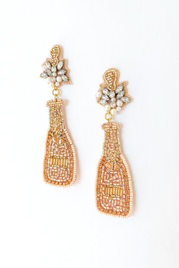 Juliana Beaded Champagne Bottle Earrings