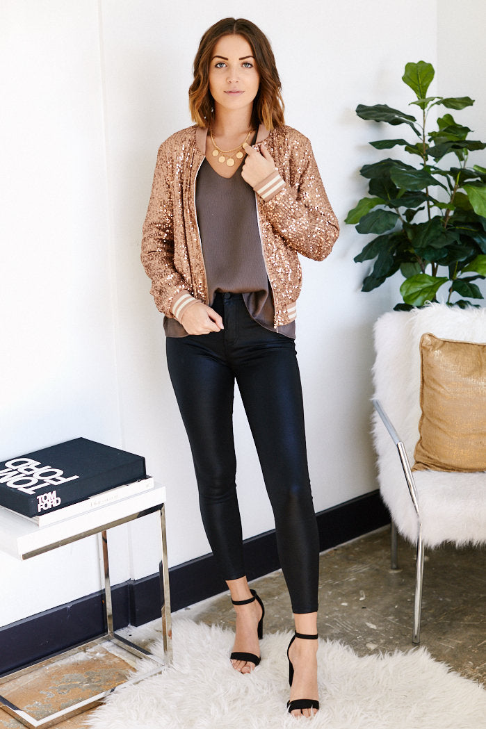 Cher Allover Zip Sequin Jacket