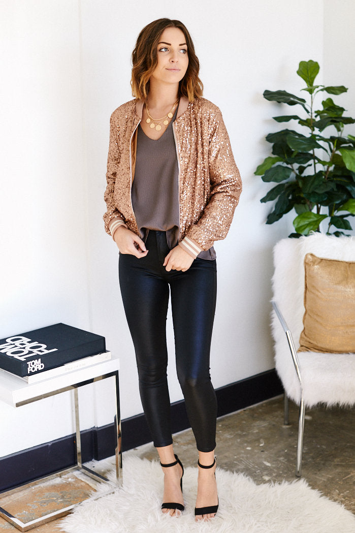 Cher Allover Zip Sequin Jacket