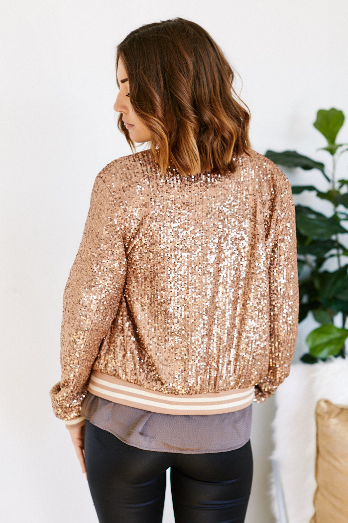 Cher Allover Zip Sequin Jacket