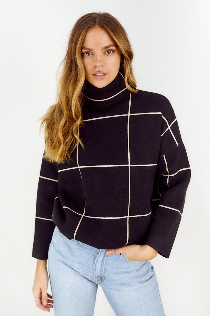 Phebe Grid Plaid Sweater