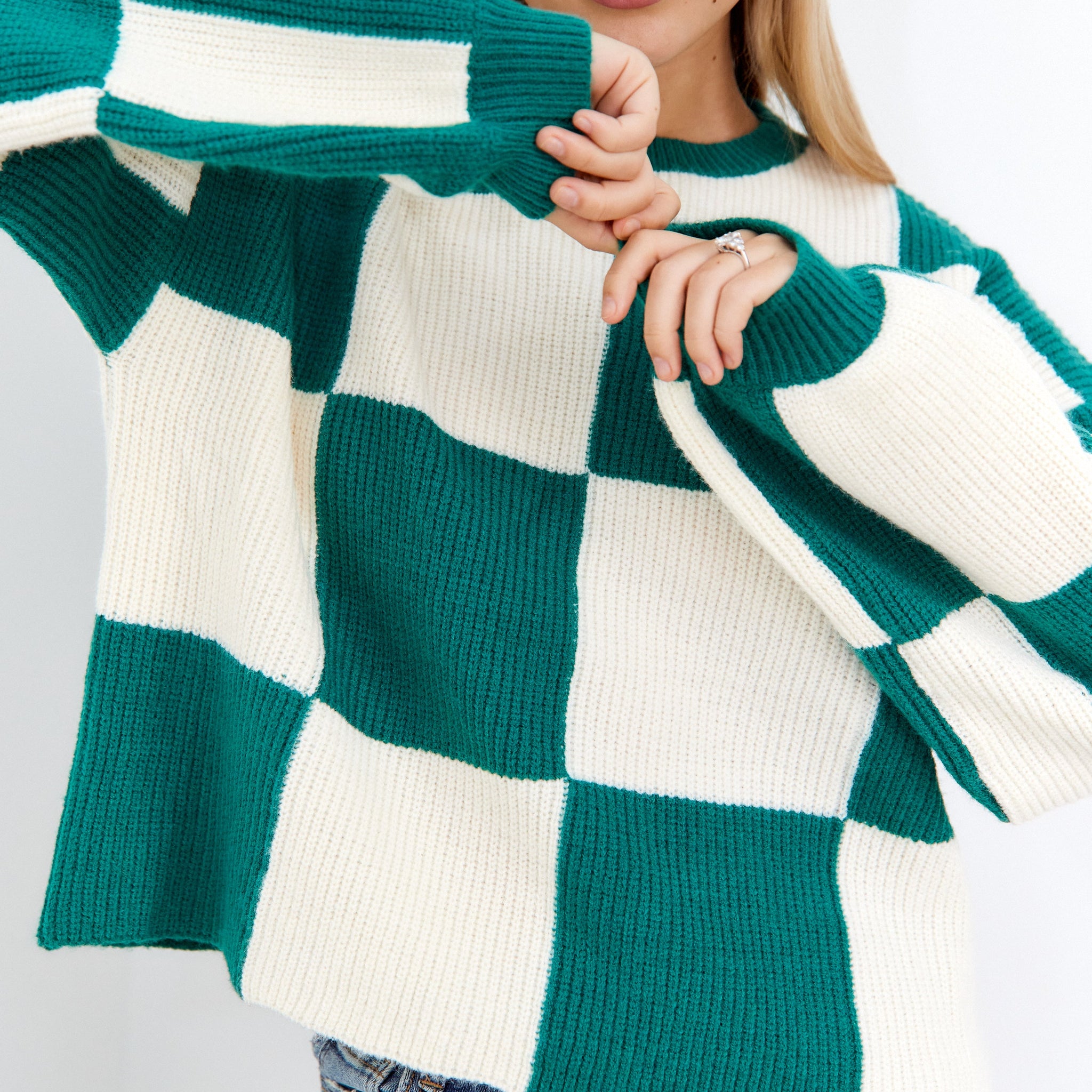 SALE - Larisa Checkered Print Sweater