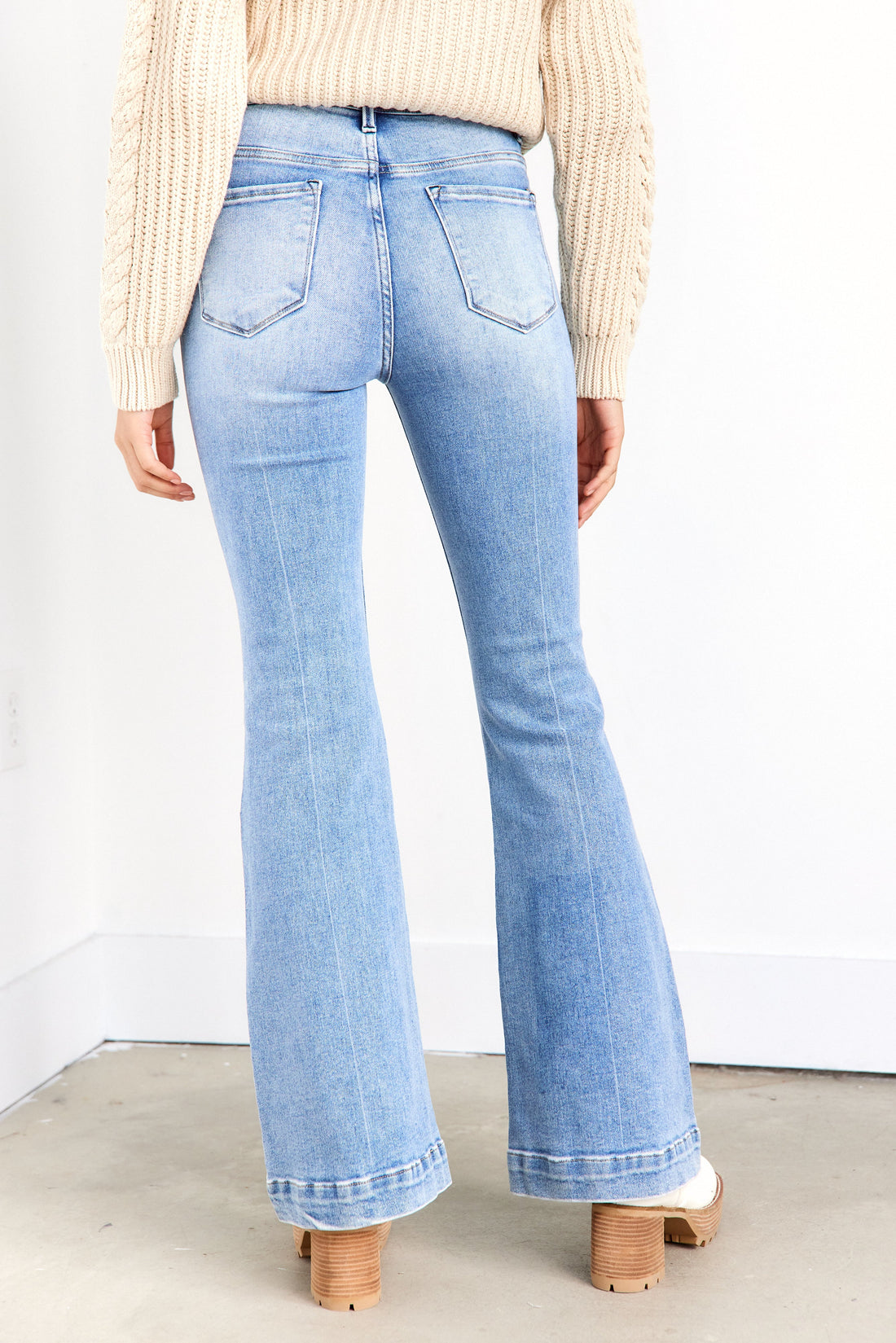 Chrissy Front Pocket High Waisted Flare Jeans