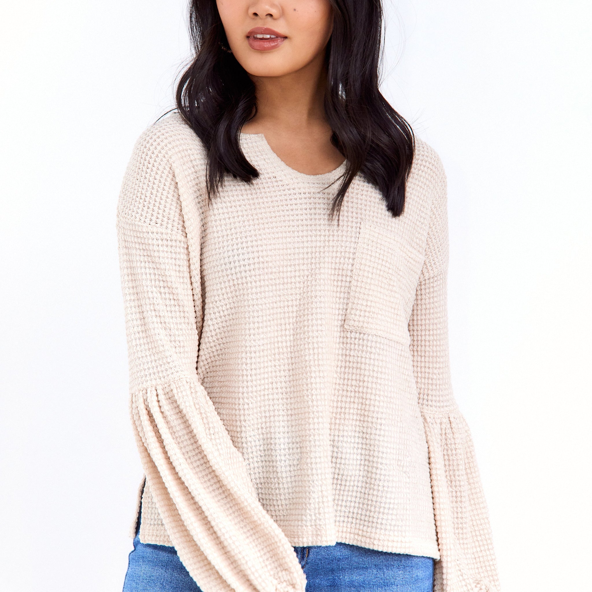 SALE - Cali Waffle Knit Top
