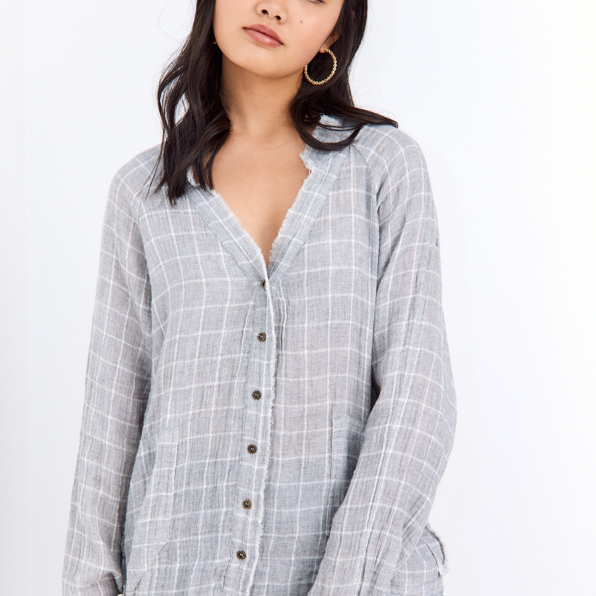 SALE - Nikki Woven Button Front Tunic