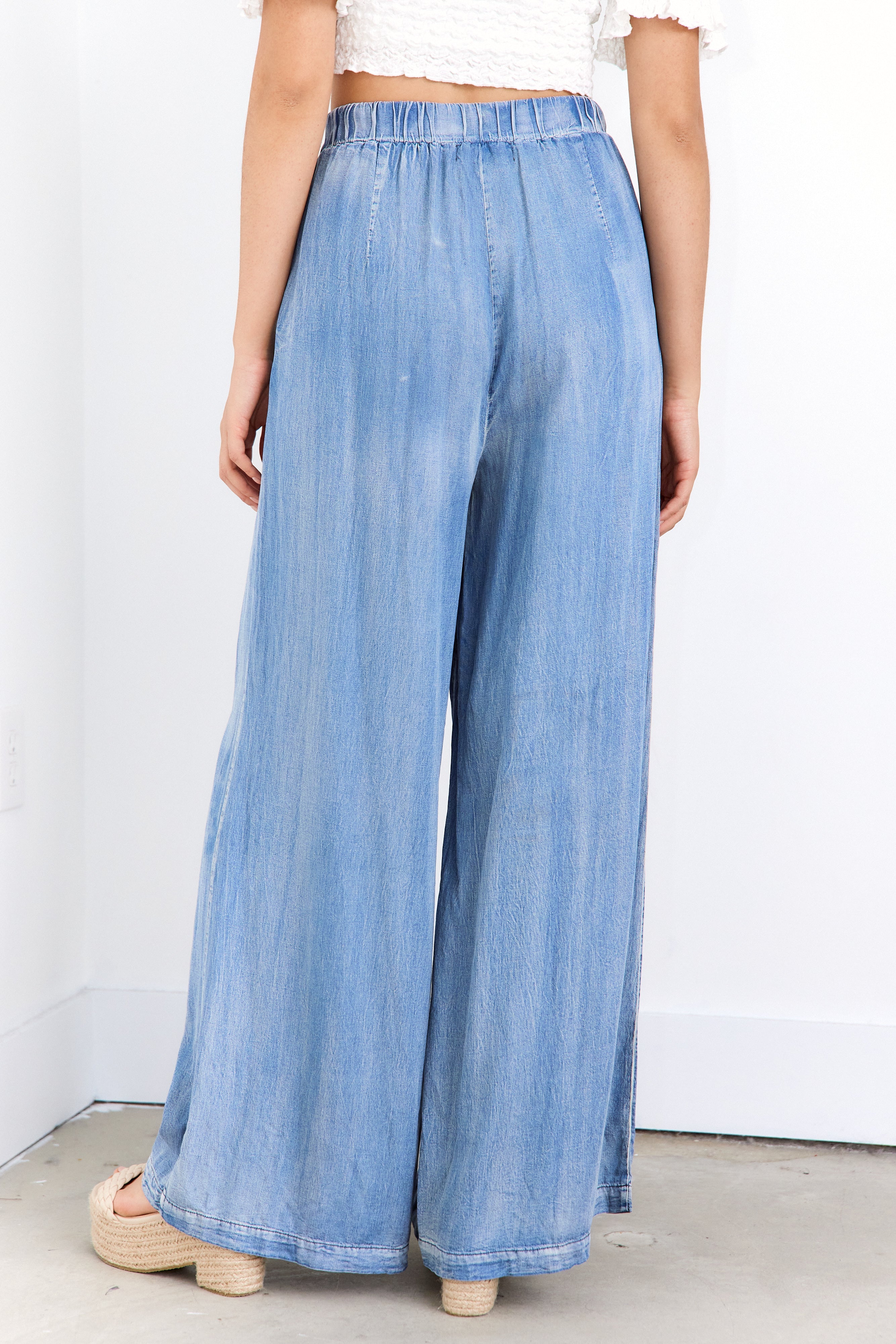 Samantha Denim Wide Leg Pants