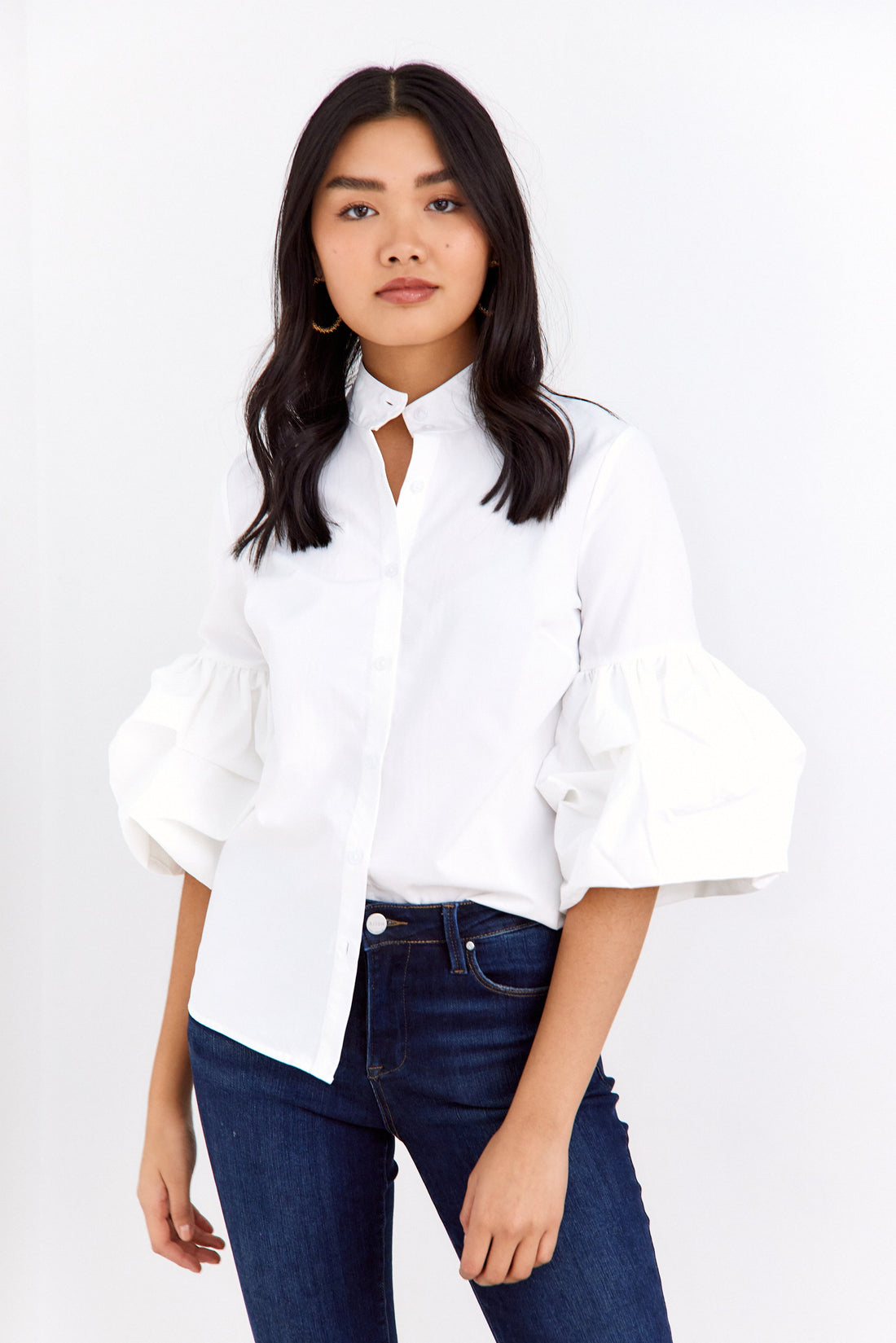 SALE - Sofia Bell Sleeve Button Down Top