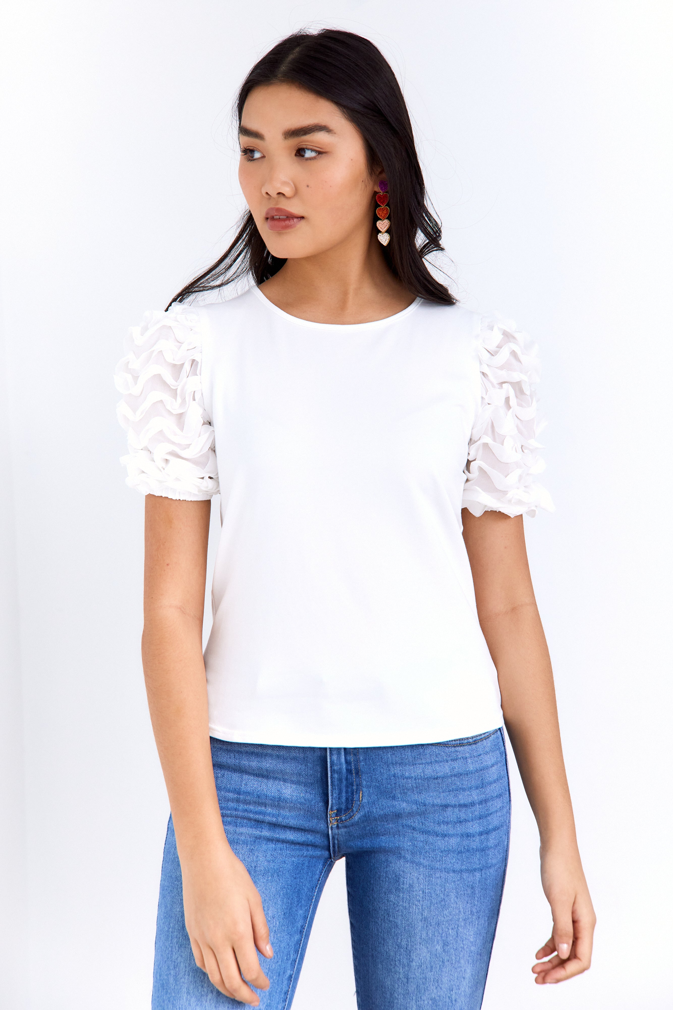 SALE - Adelaide Contrast Ruffle Detail Top