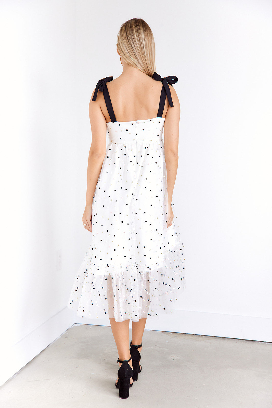 SALE - Stella Dotted Tulle Midi Dress