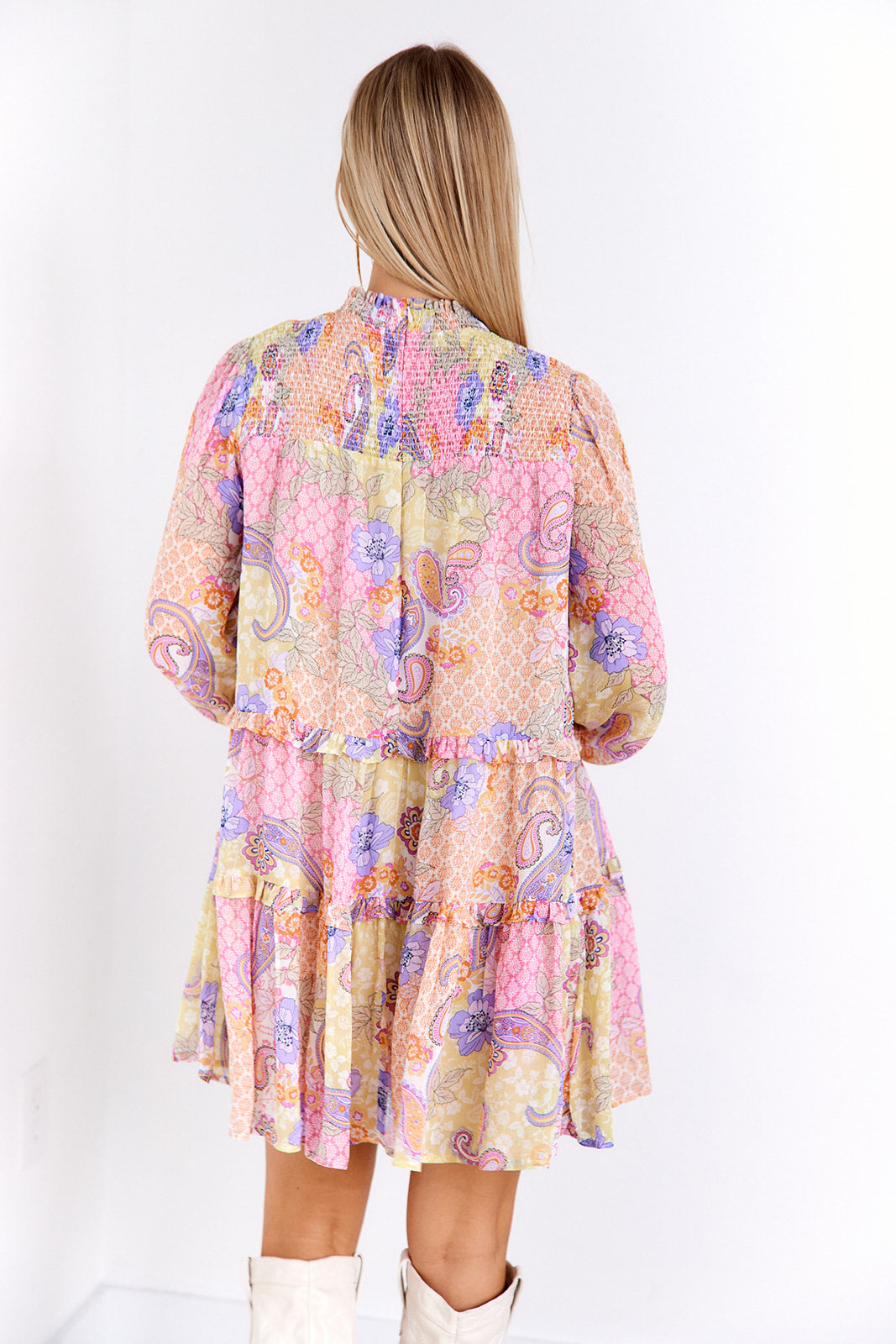 SALE - Alexandria High Neck Tiered Mini Dress