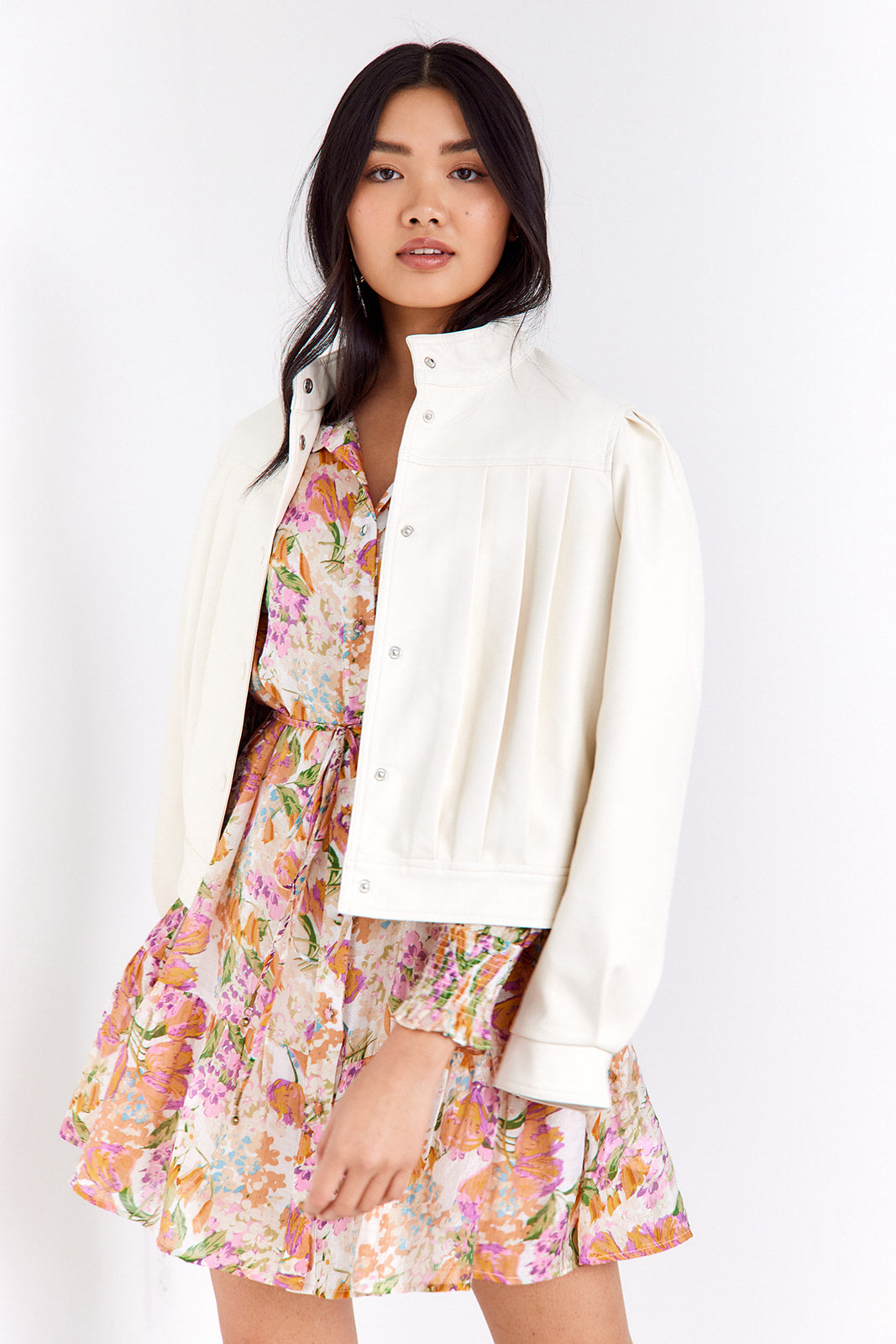 SALE - Savannah Puff Sleeve Faux Leather Jacket