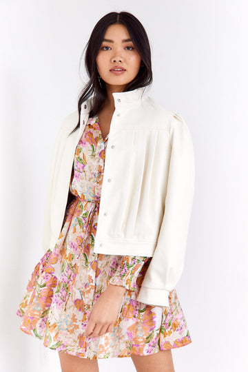 SALE - Savannah Puff Sleeve Faux Leather Jacket
