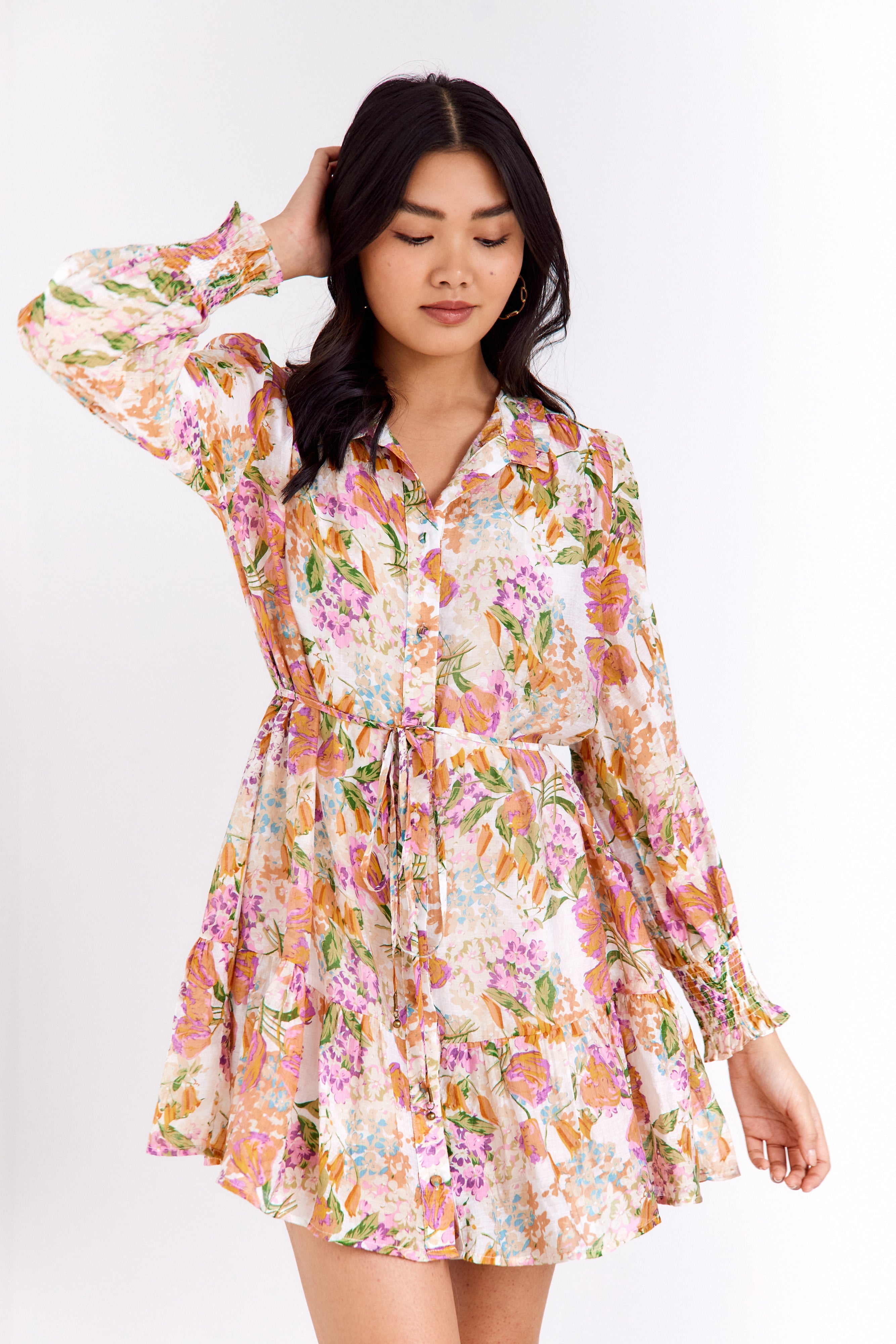 SALE - May Floral Tie Waist Dress