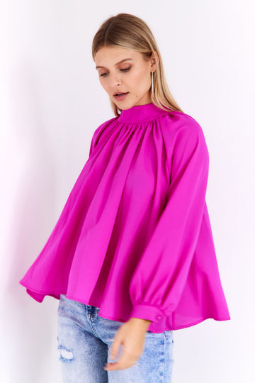 SALE - Kennedy Gathered Back Tie Blouse