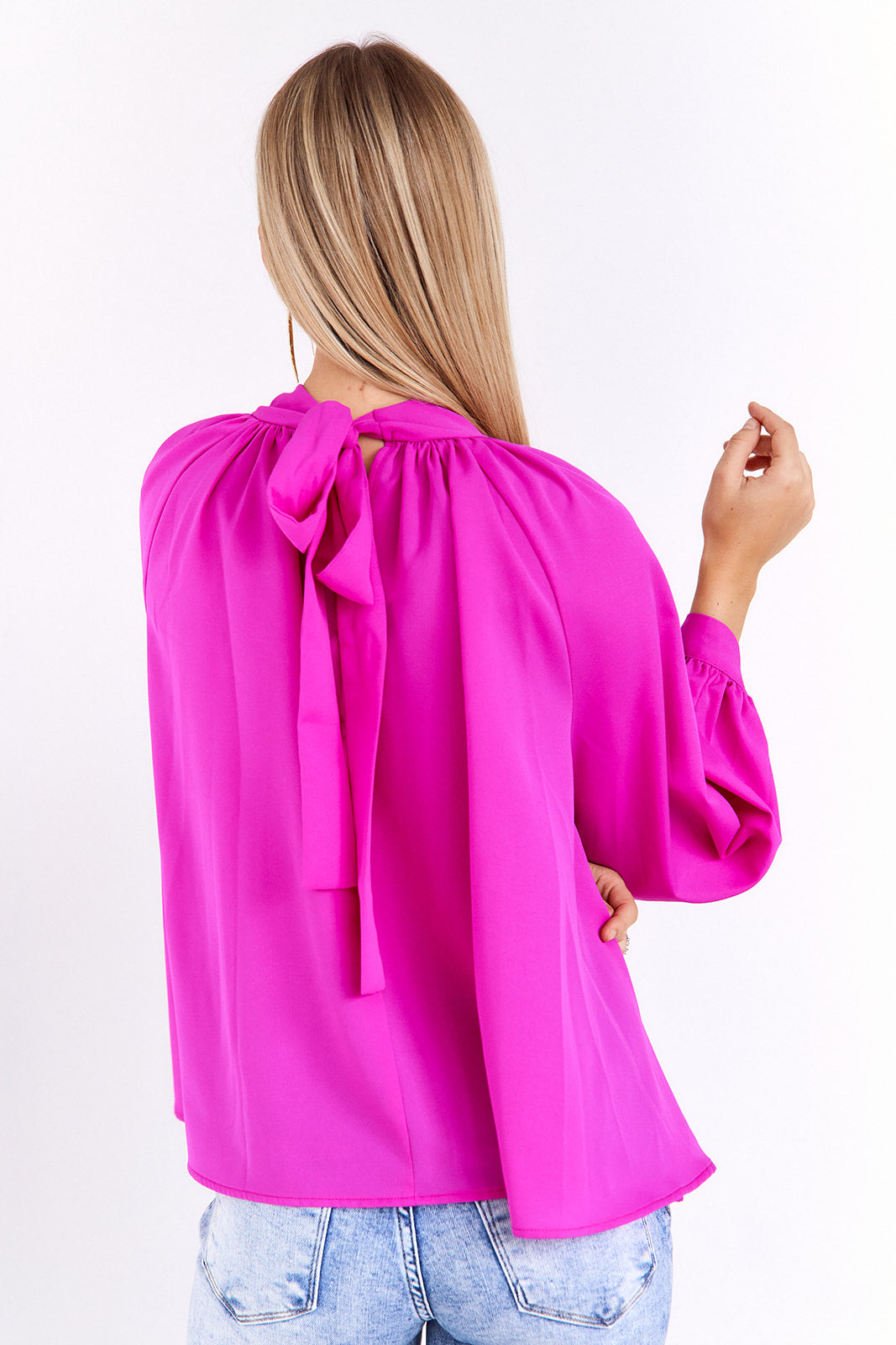 SALE - Kennedy Gathered Back Tie Blouse
