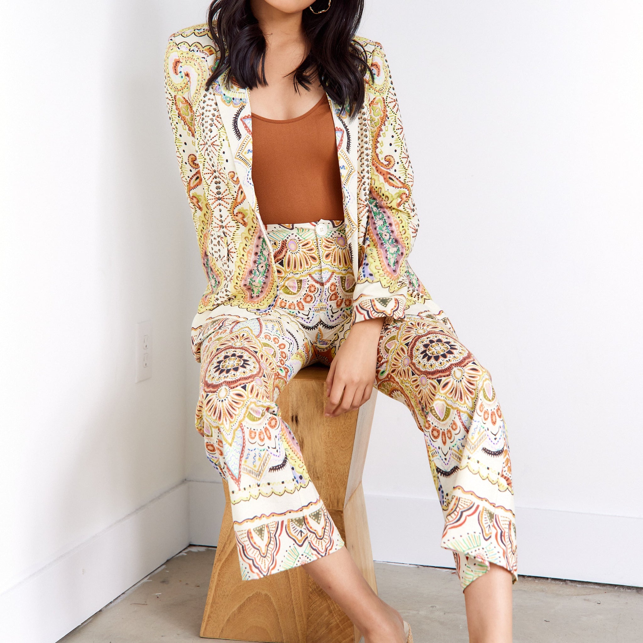 SALE - Quincy Paisley Print Trouser Pants