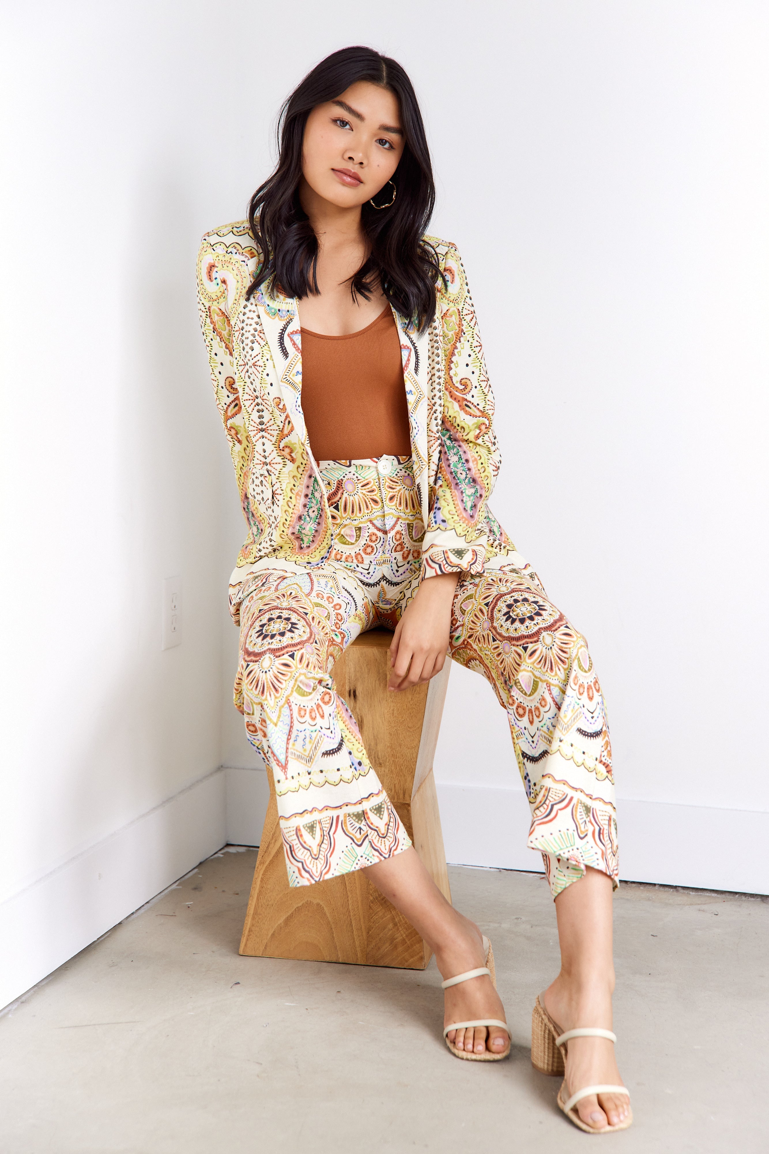 SALE - Quincy Paisley Print Trouser Pants