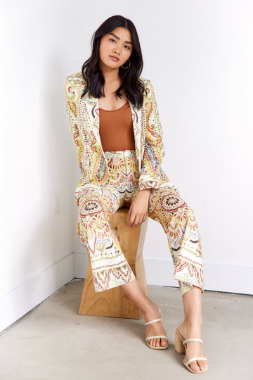 SALE - Quincy Paisley Print Trouser Pants