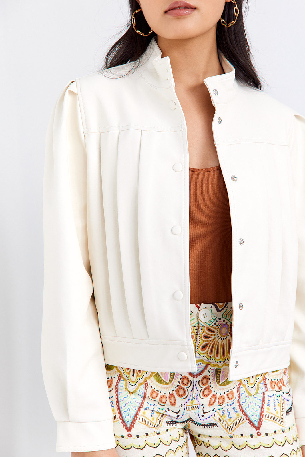 SALE - Savannah Puff Sleeve Faux Leather Jacket
