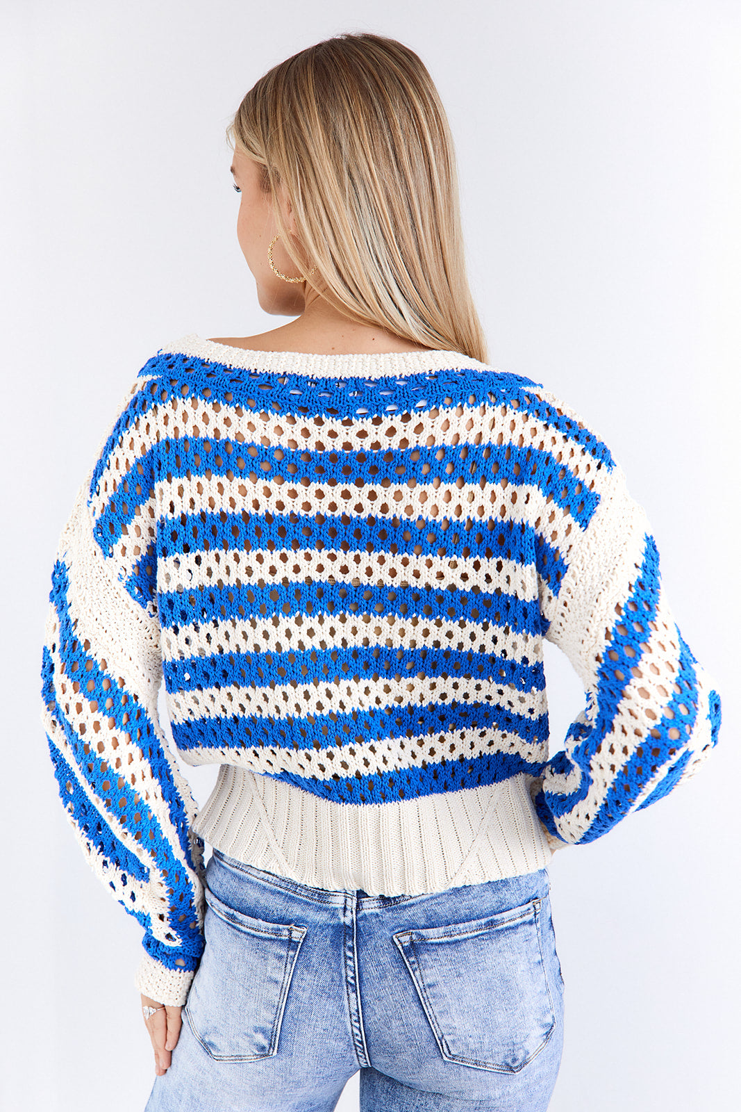 SALE - Chicago Striped Drop Sleeve Sweater