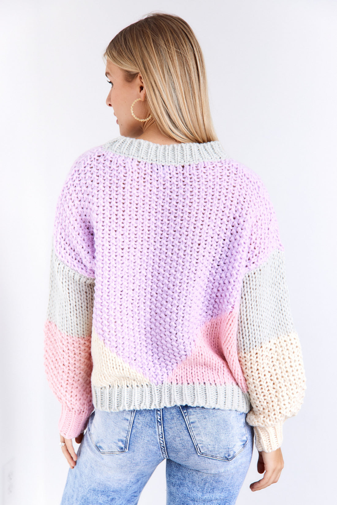 Eden Pastel Patchwork Crew Neck Sweater
