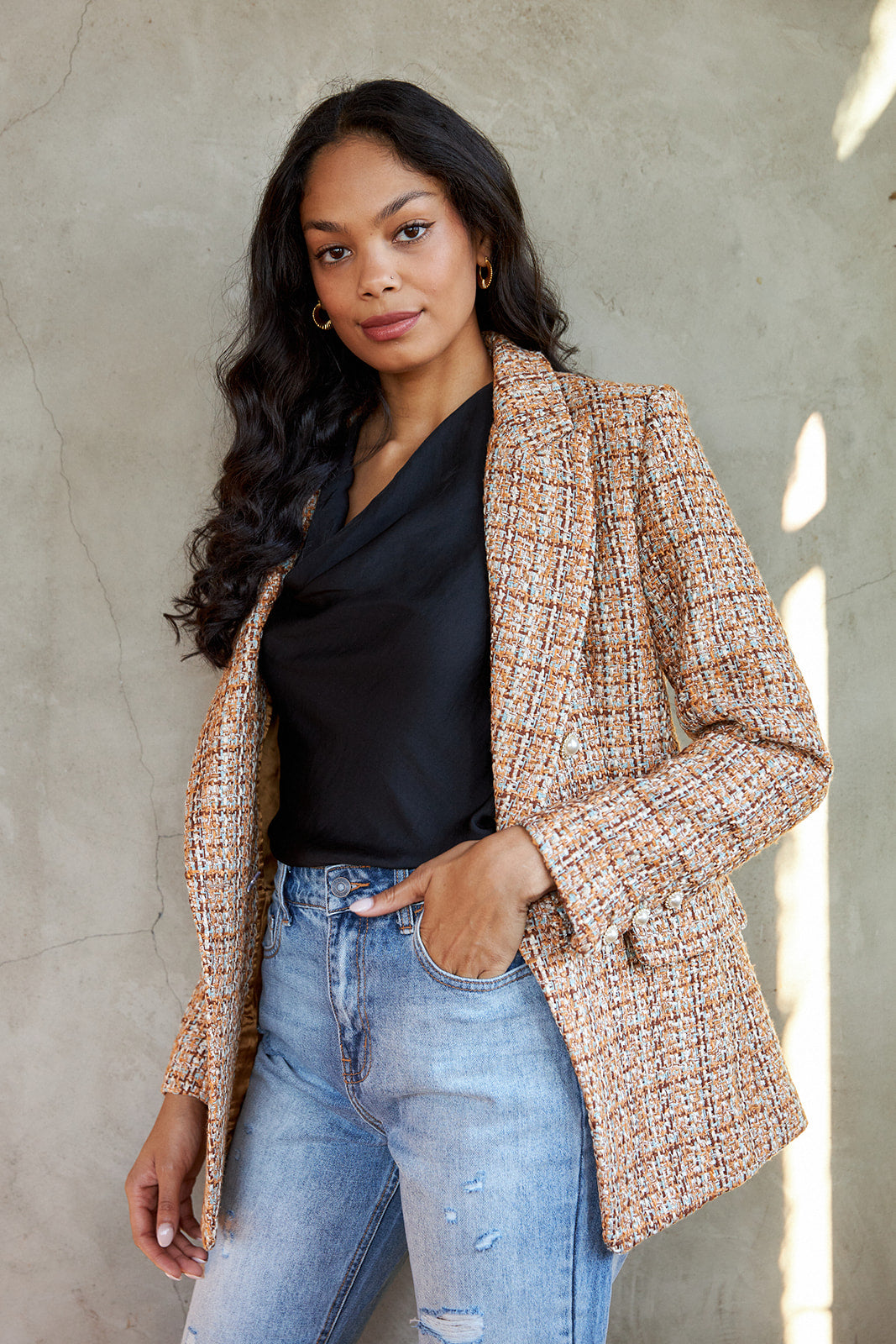 Whitney Tweed Detail Blazer