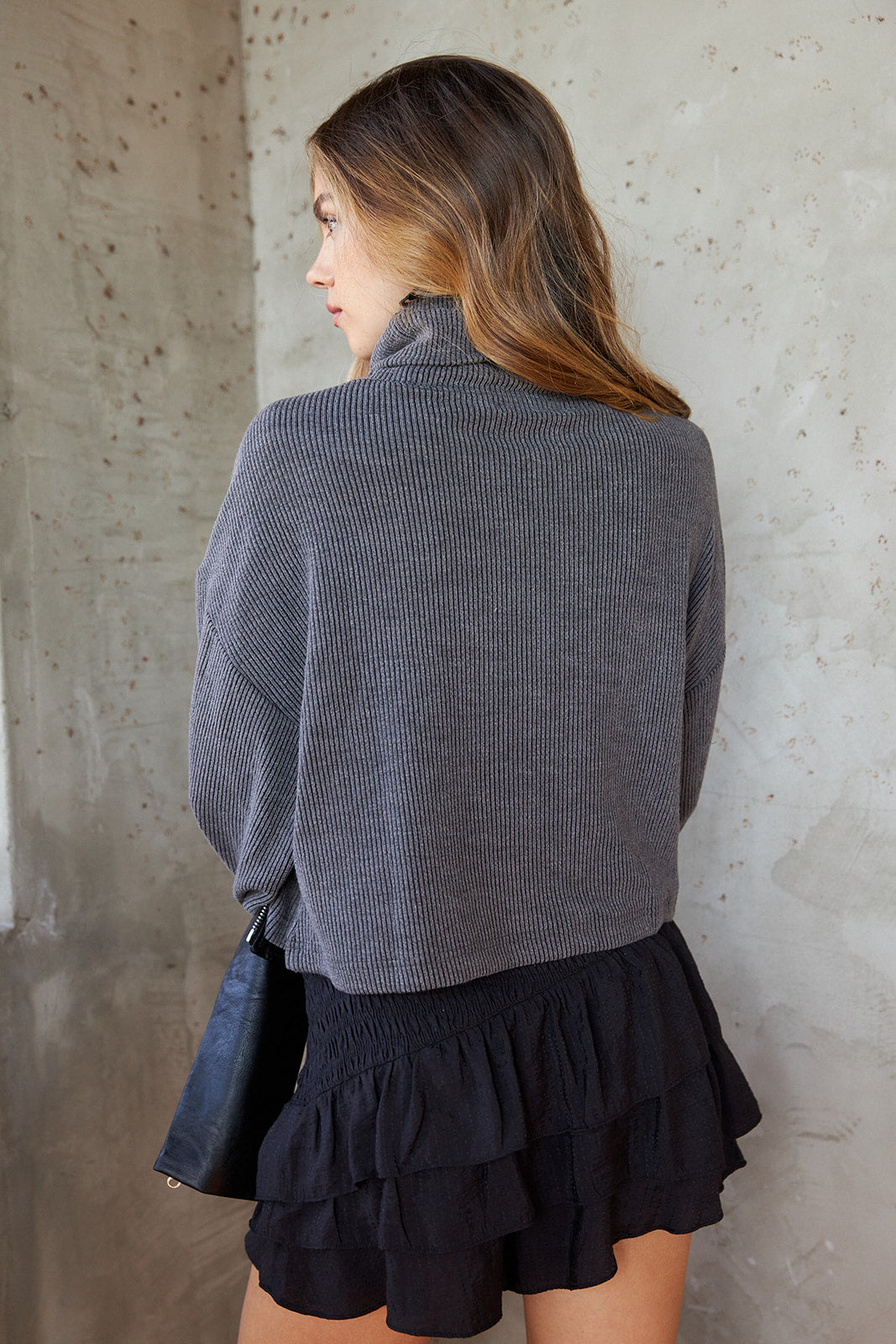 Bridgy Cropped Turtleneck Sweater
