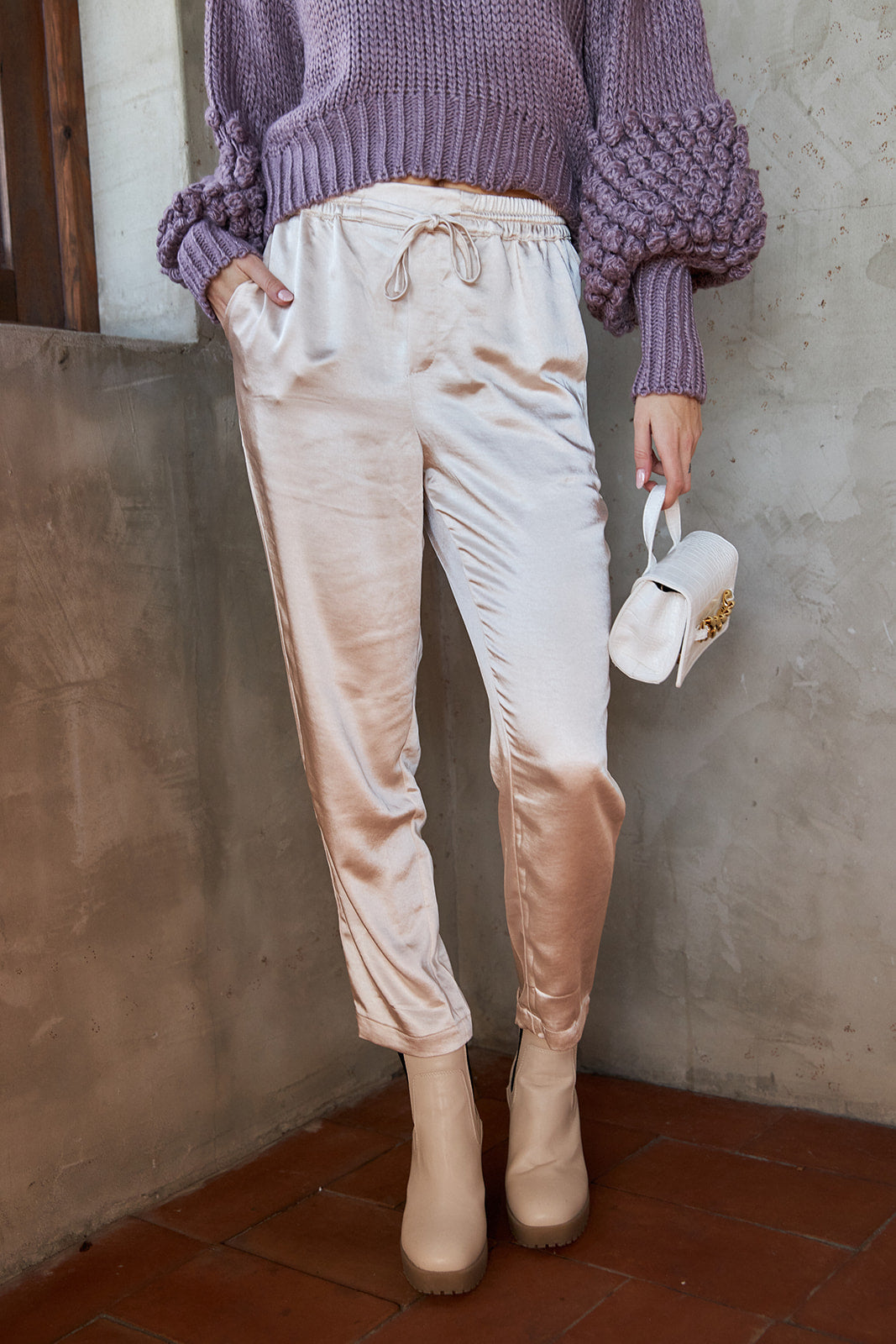 Atlas Cropped Satin Pant