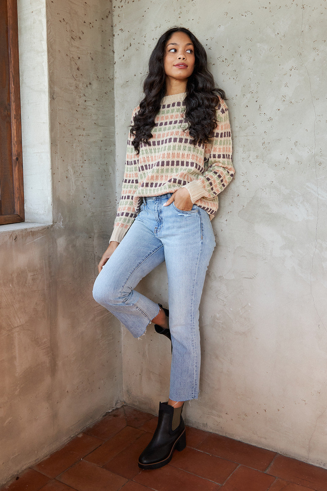 Kourt Dotted Striped Sweater