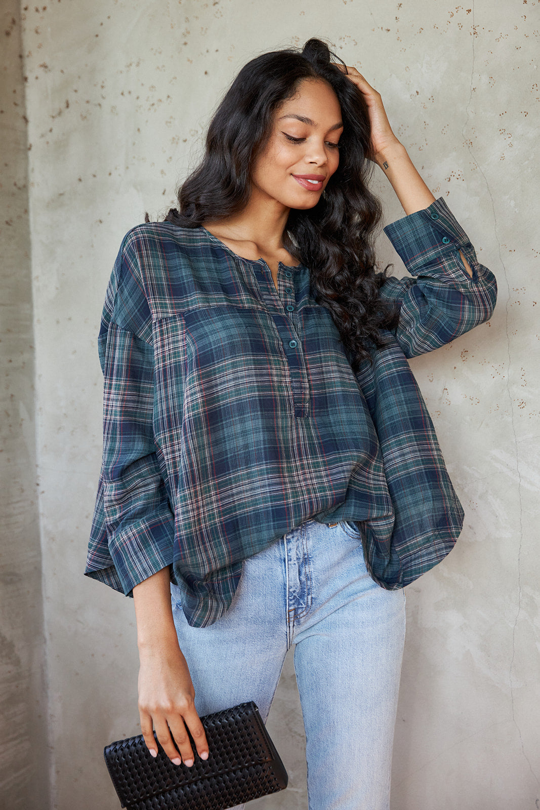 Hildie Plaid Top