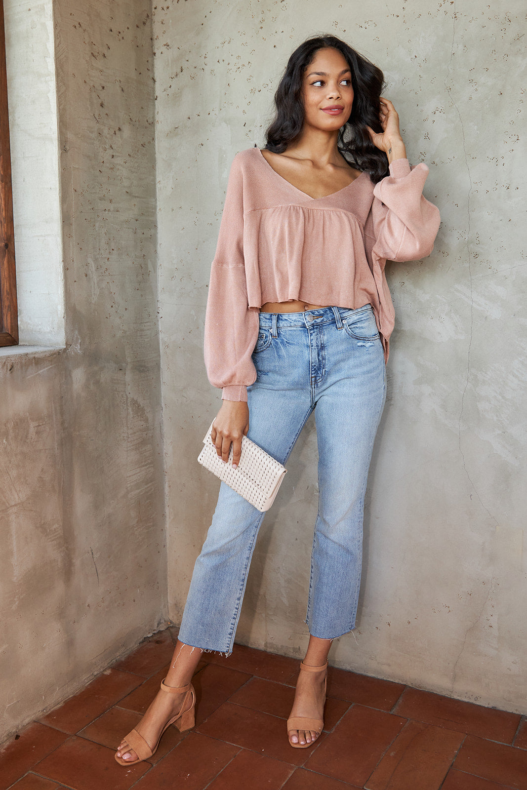 Zoey Terry Knit Babydoll Top