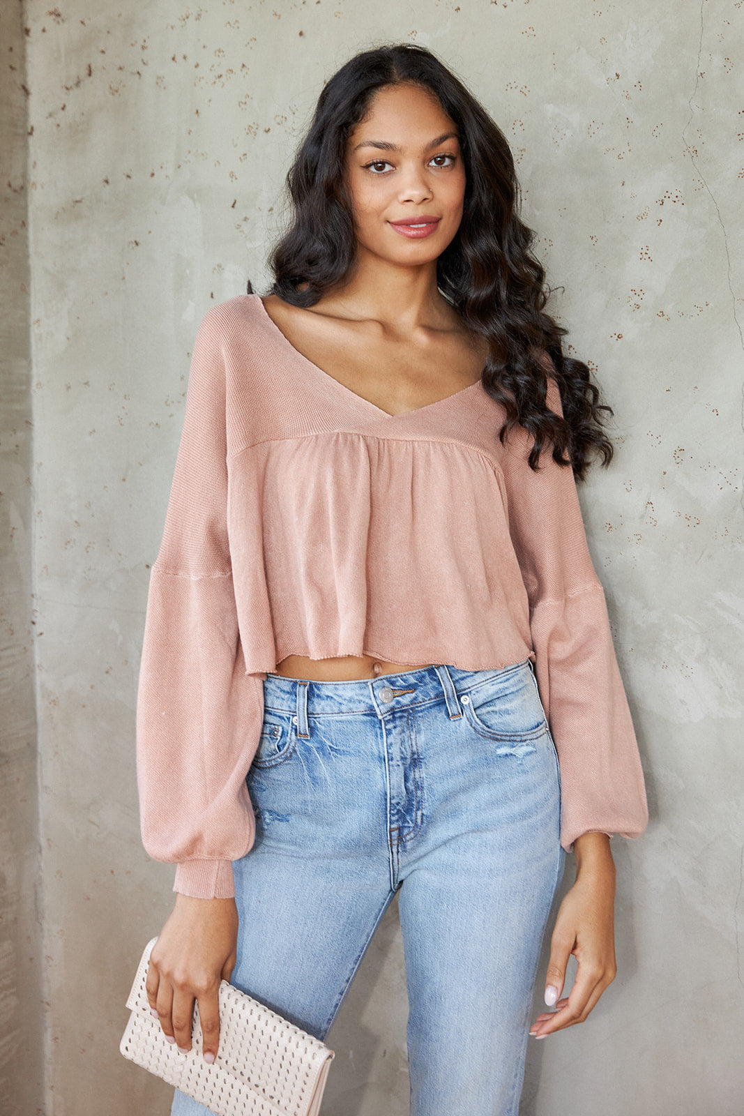 Zoey Terry Knit Babydoll Top