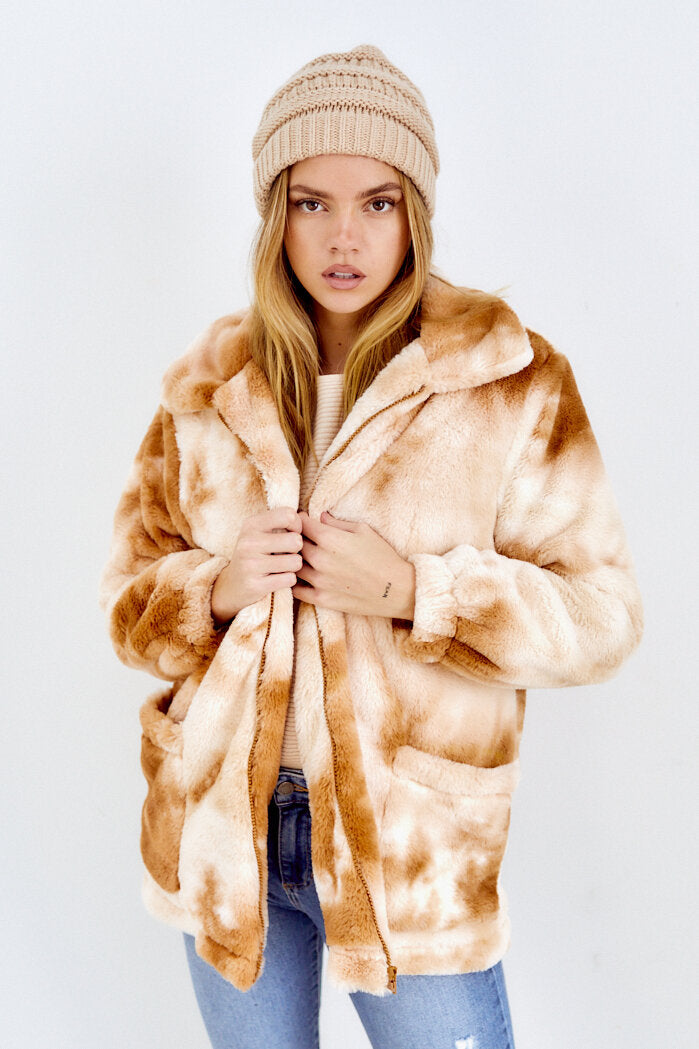 Dottie Tie Dye Faux Fur Jacket