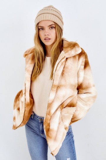Dottie Tie Dye Faux Fur Jacket