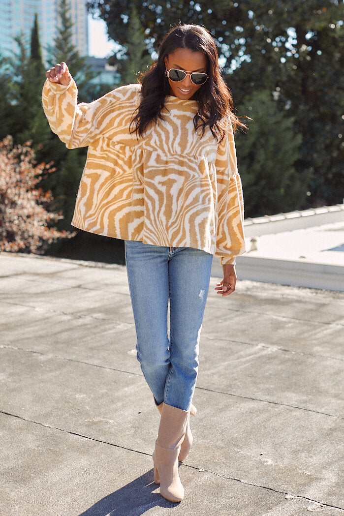 Kierstan Animal Print Peplum Top
