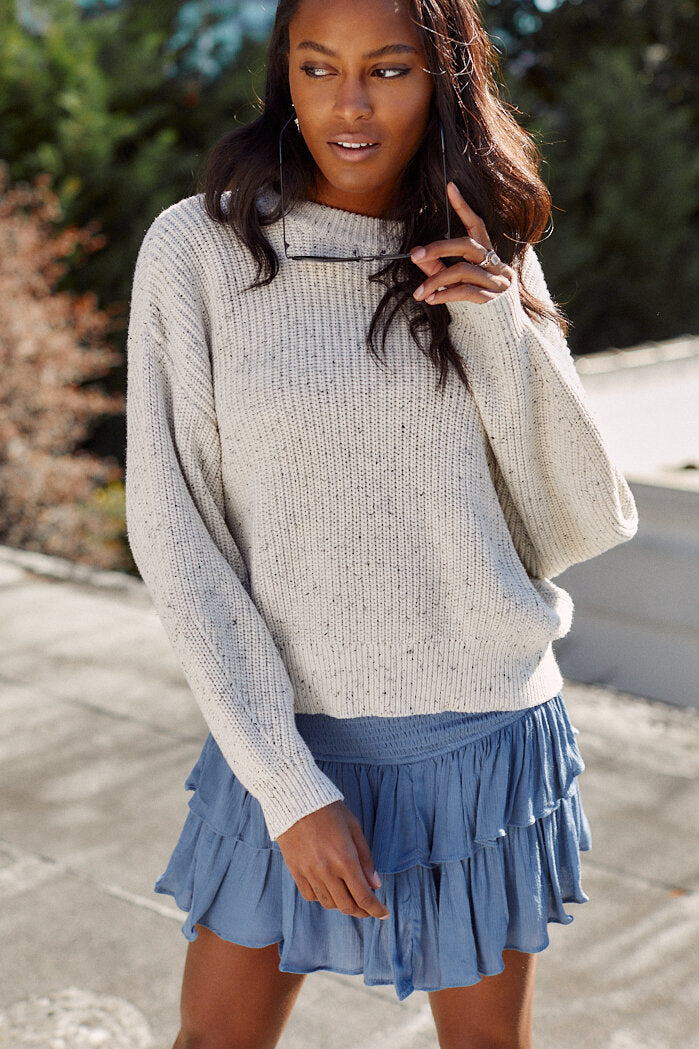 Sky Smocked Skirt