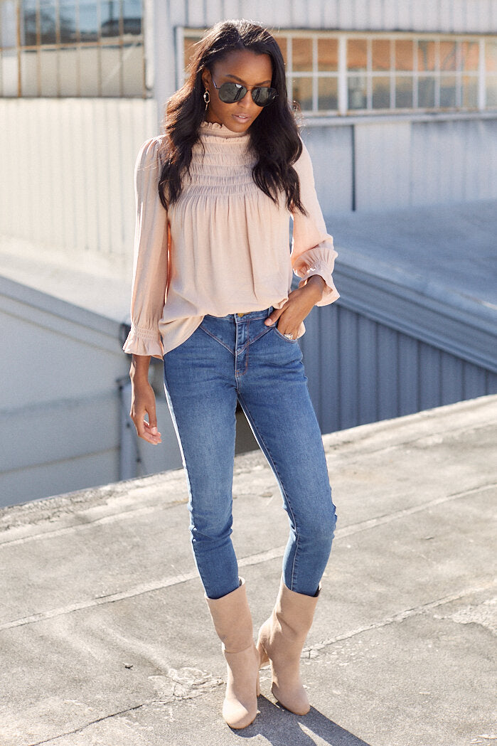 Margie Smocked Long Sleeve Blouse
