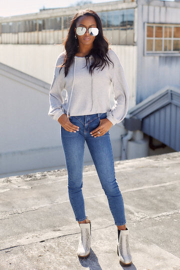 Aspyn Ribbed Hooded Sweatshirt