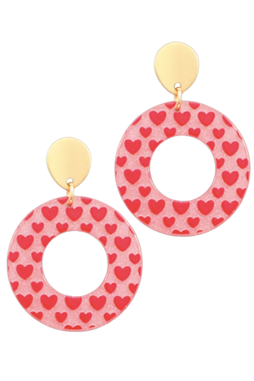 Jade Circle Heart Earrings